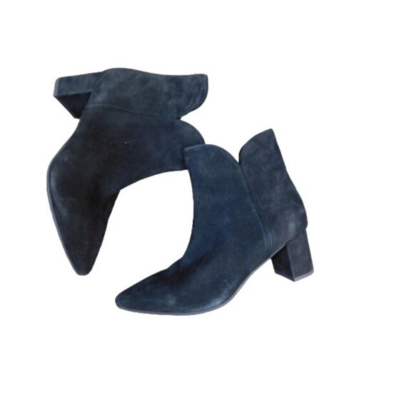 Aquatalia Size 10.5 Black Suede Leather Designer Boots Italy NEW - Picture 3 of 7